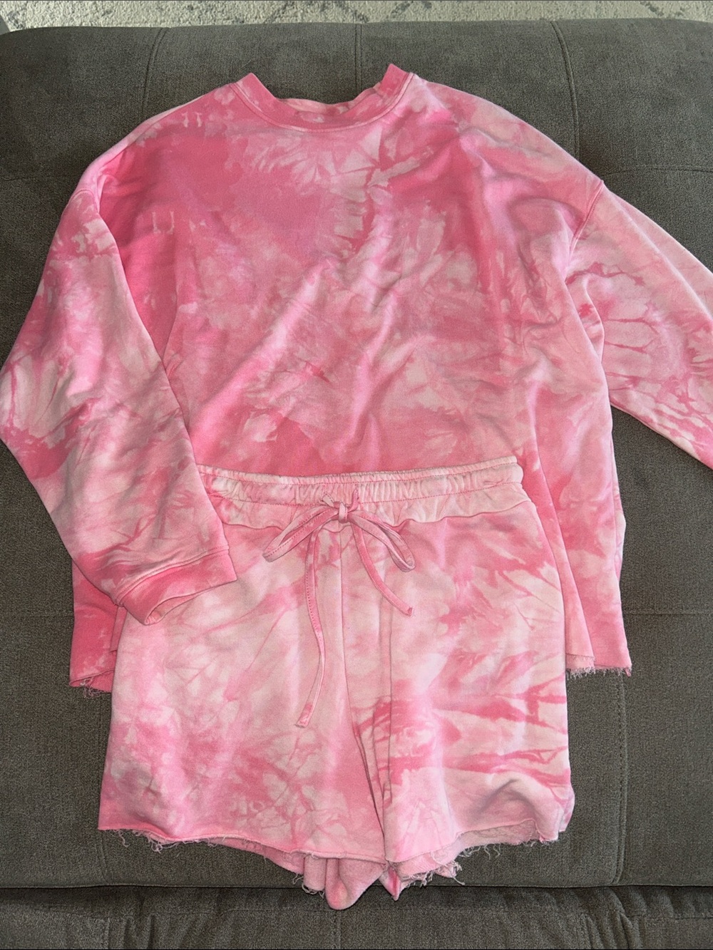 Buddy Love Pink Tie-Dye Sweatshirt and Shorts Set